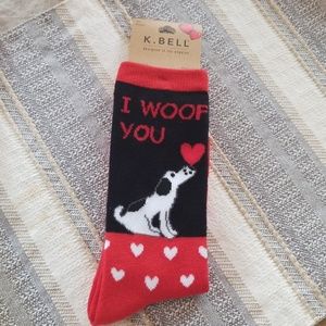 K. Bell Valentine Socks size 4-10 shoe size